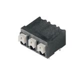 Printed circuit board terminals, 5.08 mm, Number of poles: 2, 90°, Solder pin length (l): 3.5 mm, black, PUSH IN with actuator, Clamping range, max. : 1.5 mm², Tape