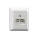 2-way UAE socket, surface-mounted, pure white (similar to RAL 9010)