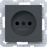 Wall socket without earth connection, Safety Plus, A.x/C.x, anthracite