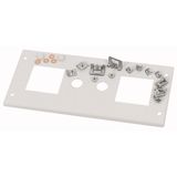XME0604CM Front cover, +mounting kit, for meter 2x72 +2S, HxW=150x425mm, grey