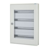 BF-OT-4/96-G-C Complete surface-mounted flat distribution board with window, grey, 24 SU per row, 4 rows, type C