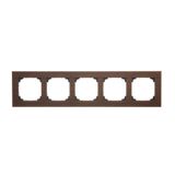 Quintuple frame, wood, hazel