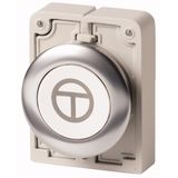 M30I-FD-W-X11 Pushbutton, RMQ-Titan, flat, momentary, White, inscribed, Front ring stainless steel, ON/OFF