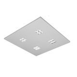 MODUS ES4000, recessed, white body,  square A, modul 600, 4x4 white optic, lenses 80°, LED 840,  driver