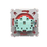 Double fiber optic sockets, cream white/electro white