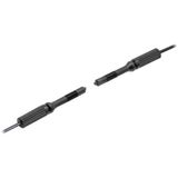 Fiber optic sensor head, through-beam, cylindrical axial, diameter 1 mm, R1 flexible fiber, 2 m cable E32 1581B