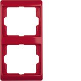 Frame 2gang vertical Arsys red, glossy