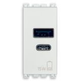 A+C-USB power unit 15W 5V 1M white