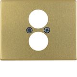 Centre plate for loudspeaker socket outlet, Arsys, gold metal