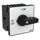 P3 On-off switch, 80 A,Flush mounting, 3 pole, Form E, Black, Short th