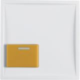 Central part with yellow switch-off button, Berker S.1/B.x, white, matt