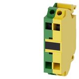 Support terminal, green/yellow, spring-type terminal, for front plate mounting