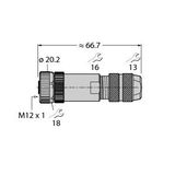 Field-Wireable Connector Female Connector M12 × 1, Straight   FW-M12KU5D-G-SB-ME-SH-8