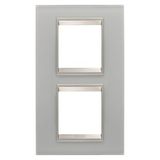 LUX INTERNATIONAL PLATE - IN GLASS - 2+2 MODULES VERTICAL - NATURAL REFLECTION - INNER FRAME MATT LIGHT BRONZE - CHORUSMART