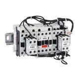 Completa star-delta starter, open frame, for starting time up to 12 seconds and a maximum of 30 operations/hour, max IEC operating current 22A. Coil voltage 110VAC 50/60Hz