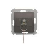 Roller blind control push button (modul) 3 positions "I-O-II"; brown matt metallic