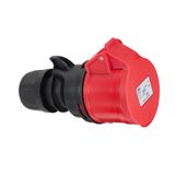 CEE connector, IP44, 16A, 5-pole, 400V, 6h, red, screwless