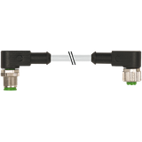 M12 male 90° / M12 female 90° A-cod. PUR 5x0.34 gy 7.0m