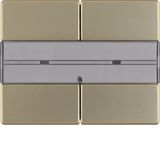 Arsys Push Button, 2-gang, with Labelling Field Light Bronze Lacquered