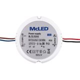 LED power supply 36W, DC12V/3A, IP20, plastic, for electrical installation box