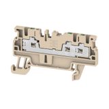 Feed-through terminal block, SNAP IN, beige, 1.5 mm², 17.5 A, 500 V, N