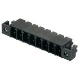 PCB plug-in connector, male header, Solder flange, THT/THR solder connection, 3.81 mm, Number of poles: 9, 90°, Solder pin length (l): 1.5 mm, tinned, black, Tape