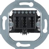 Telephone socket 3 x 6NFN, device module, black, mat