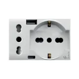 SCHUKO SOCKET +ITA+USB A/C WHITEK 3M