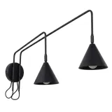 Wall lamp NOX 2 black with a switch