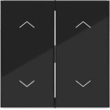 Double seesaw, with printed two arrow symbols, A.x/C.x, night black glazed.