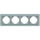 FOUR-GANG FRAME ALUMINIUM/ALUMINIUM