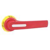 Door-coupling handle for GL0320…GL0630. Screw fixing. 175mm lever length pistol handle - defeatable (req. UL508A). Red/yellow. □10mm. IP66, IP69K and NEMA 4X