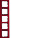 Frame 5gang, B.3, al. red/ant. matt, al. anodised