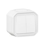 PLEXO 2 GANG 2-WAY SWITCH OR 2 GANG PUSH BUTTON - WHITE - SURFACE