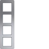 Cover frame 4-way vertical, C.8, aluminium