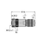 Field-Wireable Connector Female Connector M12 × 1, Straight   CMB8141-0