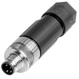 Round plug (field customisable), M8, A, PUSH IN, Number of poles: 4, I