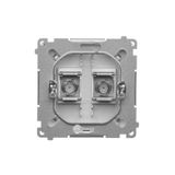 Double intermediate switch without pictogram, 10AX, champagne matt