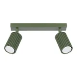 CEILING STRIP WITH TWO MOVABLE GREEN REFLECTORS, CARBON SERIES 2XGU10