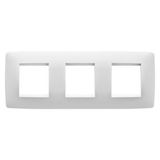 ONE INTERNATIONAL PLATE - IN PAINTED TECHNOPOLYMER - 2+2+2 MODULES HORIZONTAL - SATIN WHITE - CHORUSMART