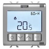 CONNECTED THERMOSTAT WITH HUMIDITY MEASURE - ZIGBEE - 100-240 V ac 50/60 Hz - NA  5A (AC1) 240  V ac - 2 MODULES - TITANIUM - CHORUSMART