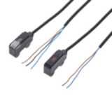 Photoelectric sensor, side view, through-beam 1m, Dark-ON, NPN, 2m cable (requires M3 screw & bracket) E3T 1288D
