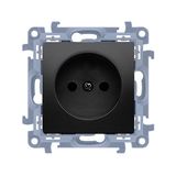 Single socket outlet without earthing, 16A, black matt