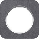 Frame 1gang, R.1, ant./p. white glossy, natural slate