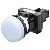 Indicator M22N flat, cap color white, LED white, LED voltage 24 VDC A2260018A
