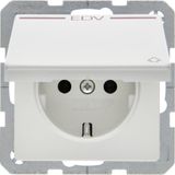 Schuko socket with cover, Q.1/Q.3 polar white, velvety
