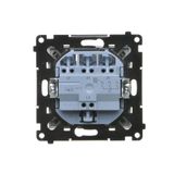 Single socket outlet with earthing, without shutters, Push In system, (module), Simon 24, IP20, 16A, graphite mat