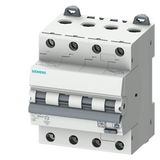 RCBO, 6 kA, 4-pole type A, 300 mA, C char, In: 25 A Un: 400 V