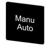 Labeling plate 27 x 27 mm, label black, labeling: Manu Auto