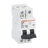 Miniature circuit breaker, 2P - 10kA. 2 modules, characteristic C, 16A
